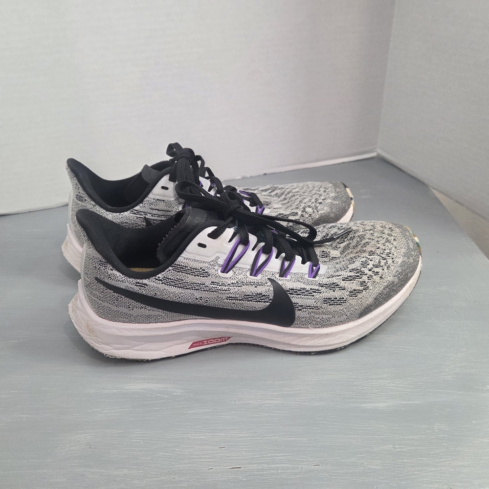 Nike Zoom Pegasus 36 Size 6Y  Womens 7 Gray Heather  Running Shoe Athletic